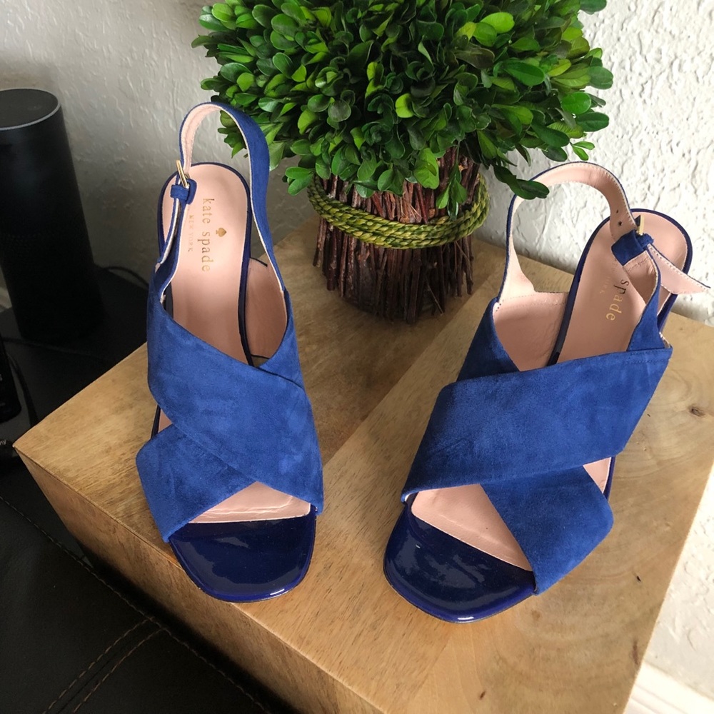 Kate Spade Christopher patent/suede sandals